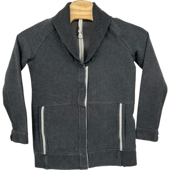 Women's Grey Lululemon Yin To My Yang Snap Button Cardigan Sweater Jacket Sz 8 - Picture 1 of 8